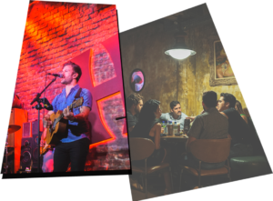 Show ao vivo e mesas no Hoots Gastropub